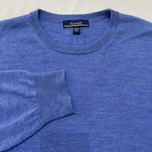 Faconnable Mens 100% Merino Wool Crew Neck Sweater Size XXL Classic Timeless